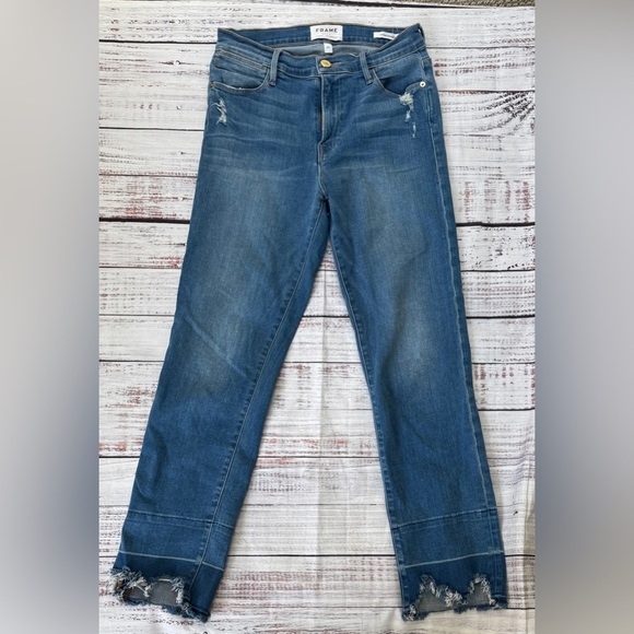 ❤️ FRAME LE HIGH RISE STRAIGHT LEG JEANS, 27 - Picture 1 of 7